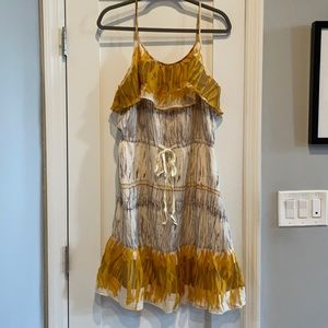 Pretty Aryn K 100% silk (US-Large) tie waist dress with adjustable straps